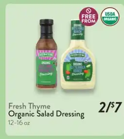 Fresh Thyme Fresh Thyme Organic Salad Dressing offer