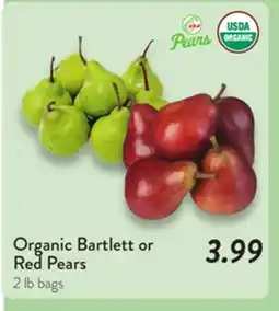 Fresh Thyme Organic Bartlett or Red Pears offer