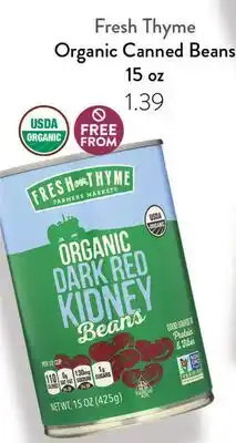 Fresh Thyme Fresh Thyme Organic Canned Beans offer