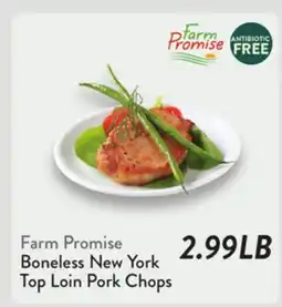 Fresh Thyme Farm Promise Boneless New York Top Loin Pork Chops offer