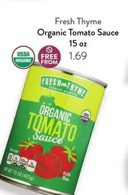 Fresh Thyme Fresh Thyme Organic Tomato Sauce offer