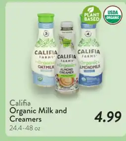 Fresh Thyme Califia Organic Milk and Creamers offer