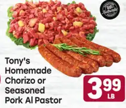 Tony’s Fresh Market Tony's Homemade Chorizo or Seasoned Pork Al Pastor offer