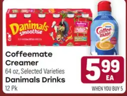 Tony’s Fresh Market Coffeemate Creamer 64 oz, Danimals Drinks 12 Pk offer