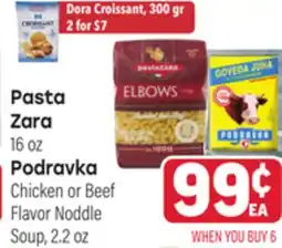 Tony’s Fresh Market Pasta Zara 16oz, Podravka Chicken or Beef Flavor Noddle Soup, 2.2oz offer