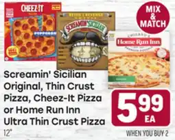 Tony’s Fresh Market Screamin' Sicilian Original, Thin Crust Pizza, Cheez-It Pizza or Home Run Inn Ultra Thin Crust Pizza offer