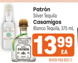 Tony’s Fresh Market Patrón Silver Tequila o Casamigos Blanco Tequila offer