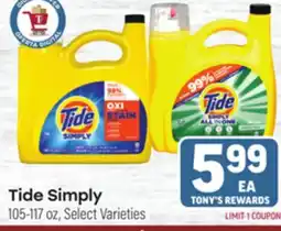 Tony’s Fresh Market Tide Simply offer