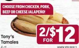 Tony’s Fresh Market Tony's Tamales offer