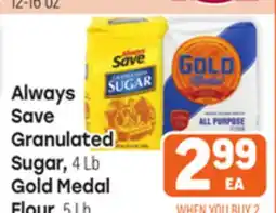 Tony’s Fresh Market Always Save Granulated Sugar, 4Lb Gold Medal Flour, 5Lb offer
