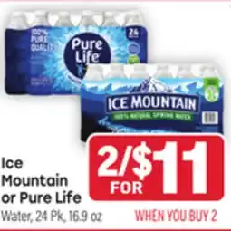 Tony’s Fresh Market Ice Mountain or Pure Life Water offer