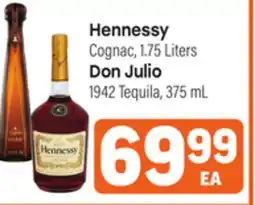 Tony’s Fresh Market Hennessy Cognac, 1.75 Liters , Don Julio 1942 Tequila, 375mL offer