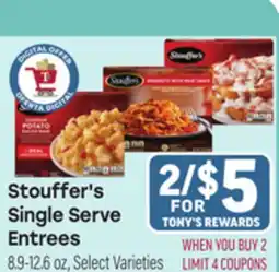 Tony’s Fresh Market Stouffer's Single Serve Entrees offer