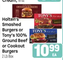Tony’s Fresh Market Holten's Smashed Burgers or Burgers's Tony's 100% Ground Beef Beef offer