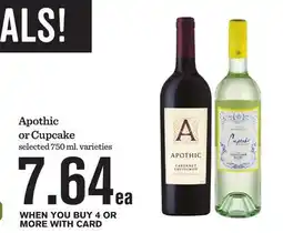 Mariano's Apothic or Cupcake offer