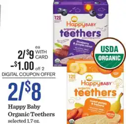 Mariano's Happy Baby Organic Teethers offer