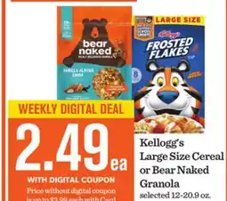 Mariano's Kellogg's Large Size Cereal or Bear Naked Granola offer
