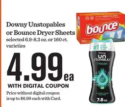 Mariano's Downy Unstopables or Bounce Dryer Sheets offer