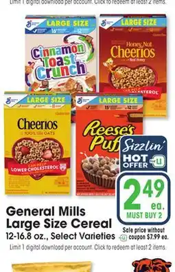 Jewel-Osco General Mills Large Size Cereal offer