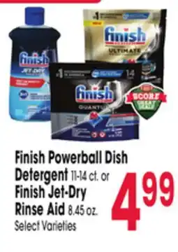 Jewel-Osco Finish Powerball Dish Detergent 11-14 ct. or Finish Jet-Dry Rinse Aid 8.45 oz offer