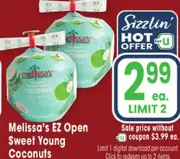 Jewel-Osco Melissa's EZ Open Sweet Young Coconuts offer