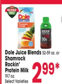 Jewel-Osco Dole Juice Blends 52-59 oz. or Shamrock Rockin' Protein Milk 19.7 oz offer