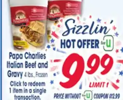 Jewel-Osco Papa Charlies Italian Beef and Gravy offer