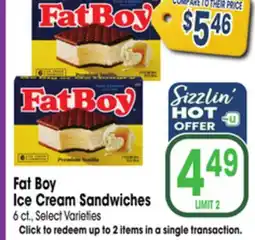 Jewel-Osco Fat Boy Ice Cream Sandwiches offer