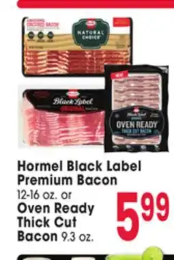 Jewel-Osco Hormel Black Label Premium Bacon 12-16 oz. or Oven Ready Thick Cut Bacon 9.3 oz offer