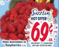 Jewel-Osco Hass Avocados or Raspberries offer