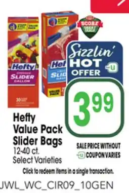 Jewel-Osco Hefty Value Pack Slider Bags offer