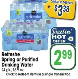 Jewel-Osco Refreshe Spring or Purified Drinking Water offer