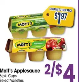Jewel-Osco Mott's Applesauce offer