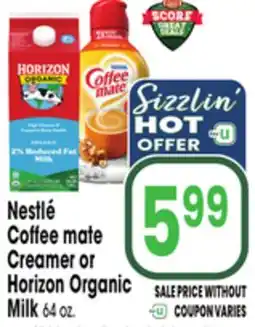 Jewel-Osco Nestlé Coffee mate Creamer or Horizon Organic Milk offer