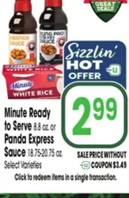 Jewel-Osco Minute Ready to Serve 8.8 oz. or Panda Express Sauce 18.75-20.75 oz offer