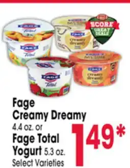 Jewel-Osco Fage Creamy Dreamy 4.4 oz. or Fage Total Yogurt 5.3 oz offer