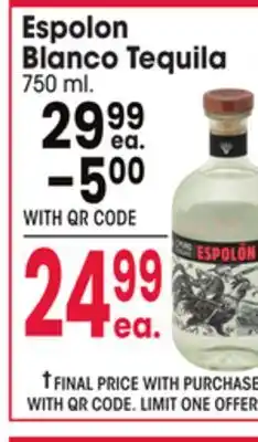 Jewel-Osco Espolon Blanco Tequila offer