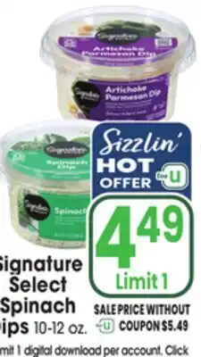 Jewel-Osco Signature Select Spinach Dips offer