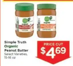Kroger Simple Truth Organic Peanut Butter offer