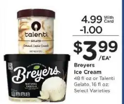 Kroger Breyers Ice Cream or Talenti Gelato offer