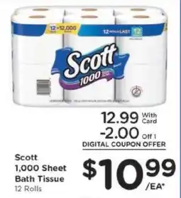 Kroger Scott 1,000 Sheet Bath Tissue offer