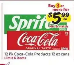 Winn Dixie 12 Pk Coca-Cola Products offer
