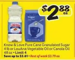 Winn Dixie Know & Love Pure Cane Granulated Sugar or LouAna Vegetable Oil or Canola Oil offer