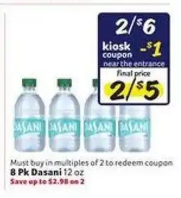 Winn Dixie 8 Pk Dasani 12 oz offer