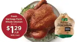 Kroger Fresh Heritage Farm Whole Chicken offer