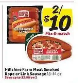 Winn Dixie Hillshire Farm Meat Smoked Rope or Link Sausage offer