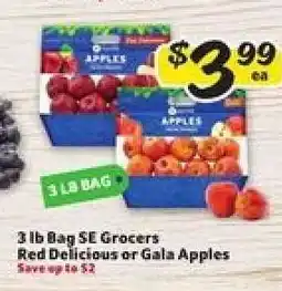 Winn Dixie 3 lb Bag SE Grocers Red Delicious or Gala Apples offer