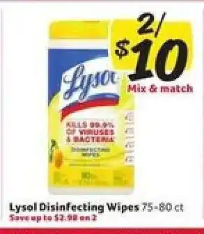 Winn Dixie Lysol Disinfecting Wipes offer