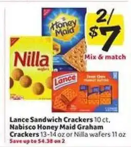 Winn Dixie Lance Sandwich Crackers, Nabisco Honey Maid Graham Crackers, Nilla Wafers offer