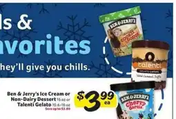 Winn Dixie Ben & Jerry's Ice Cream or Non-Dairy Dessert or Talenti Gelato offer